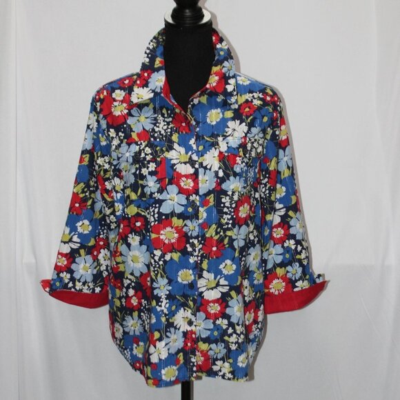 Alfred Dunner Tops - Alfred Dunner Floral 3/4 Sleeve Blouse